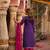 Purple embroidered silk kurta trouser dupatta set