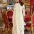 White embroidered chinon kurta trouser dupatta set