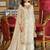 White embroidered chinon kurta trouser dupatta set