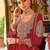 Red embroidered chinon kurta trouser dupatta set