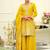 Yellow embroidered chinon kurta trouser dupatta set