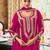 Pink embroidered chinon kurta trouser dupatta set