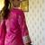 Pink embroidered silk kurta trouser dupatta set