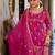 Pink embroidered silk kurta trouser dupatta set