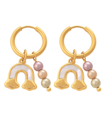 crafted icon: rainbow gold plated hoop earring