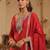 Maroon embroidered silk kurta trouser dupatta set
