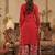 Maroon embroidered silk kurta trouser dupatta set