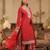 Maroon embroidered silk kurta trouser dupatta set