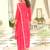 Red embroidered chinon kurta trouser dupatta set