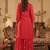 Pink embroidered chinon kurta trouser dupatta set