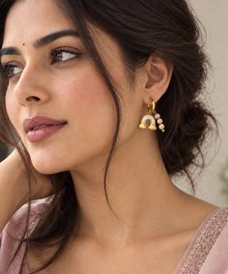 crafted icon: rainbow gold plated hoop earring 2