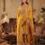 Mustard embroidered chinon kurta trouser dupatta set