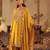 Mustard embroidered chinon kurta trouser dupatta set