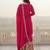 Pink embroidered chinon kurta trouser dupatta set