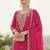 Pink embroidered chinon kurta trouser dupatta set