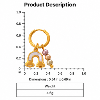 crafted icon: rainbow gold plated hoop earring 3