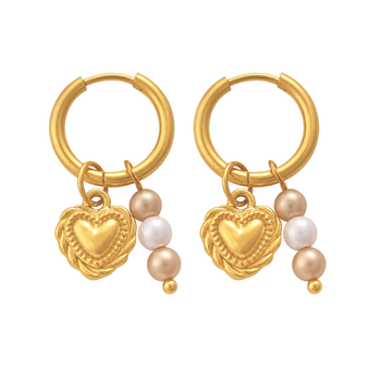 crafted icon: heart gold plated hoop earring 1