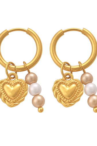 crafted icon: heart gold plated hoop earring