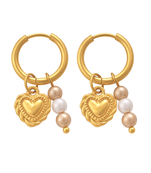 crafted icon: heart gold plated hoop earring