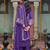 Purple embroidered organza kurta trouser dupatta set