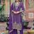 Purple embroidered organza kurta trouser dupatta set