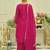 Pink embroidered organza kurta trouser dupatta set