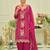 Pink embroidered organza kurta trouser dupatta set