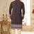 Coffee colour kurta with intricate floral embroidery and cream pajama—perfect for weddings and festive occasions.