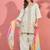 women floral embroidered thread work kurta with farshi salwar and dupatta