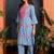 women ethnic motifs embroidered regular thread work kurta with trousers