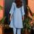 women ethnic motifs embroidered regular thread work kurta with trousers