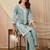 women ethnic motifs embroidered regular thread work kurta with palazzos