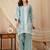 women ethnic motifs embroidered regular thread work kurta with palazzos