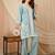 women ethnic motifs embroidered regular thread work kurta with palazzos