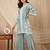 women ethnic motifs embroidered regular thread work kurta with palazzos