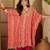 women printed regular mirror work kurta with trousers