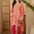 women printed regular mirror work kurta with trousers