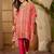 women printed regular mirror work kurta with trousers