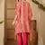 women printed regular mirror work kurta with trousers
