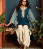 women ethnic motifs embroidered regular gotta patti kurta with salwar