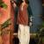 women silk blend  gota patti work high-low kurti with farshi salwar