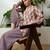 women's linen floral print summer wear short kurti with farshi salwar set