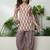 women's linen floral print summer wear short kurti with farshi salwar set