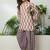 women's linen floral print summer wear short kurti with farshi salwar set