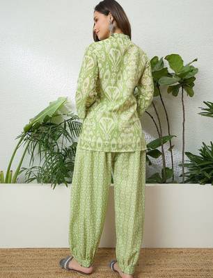 women's linen floral print summer wear short kurti with farshi salwar set 7