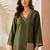 women ethnic motifs embroidered regular thread work kurta with patiala