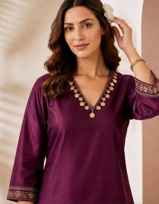 women ethnic motifs regular kurta with patiala 5