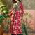 women floral printed layered mirror work kurta with palazzos & with dupatta