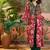 women floral printed layered mirror work kurta with palazzos & with dupatta