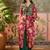 women floral printed layered mirror work kurta with palazzos & with dupatta